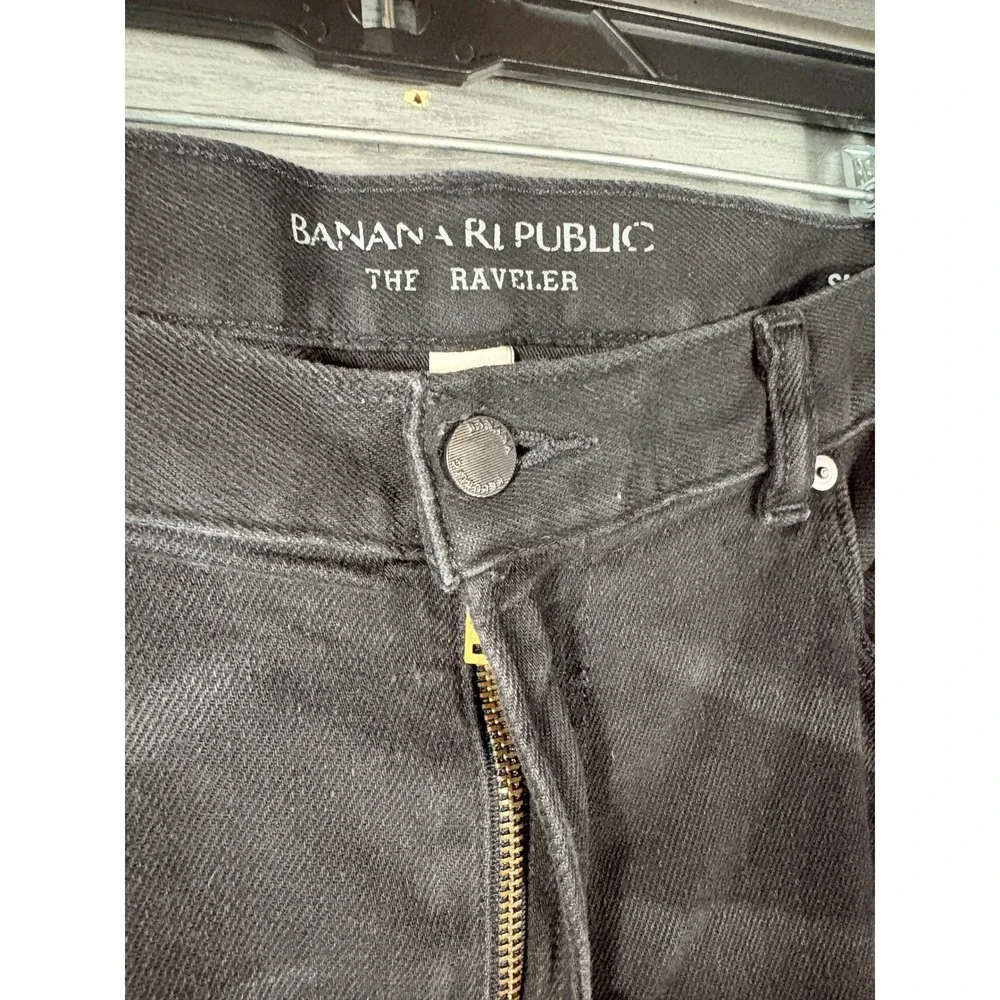 Banana Republic The Traveler Slim Fit Jeans Mens 38x32 Black Faded Stretch Denim